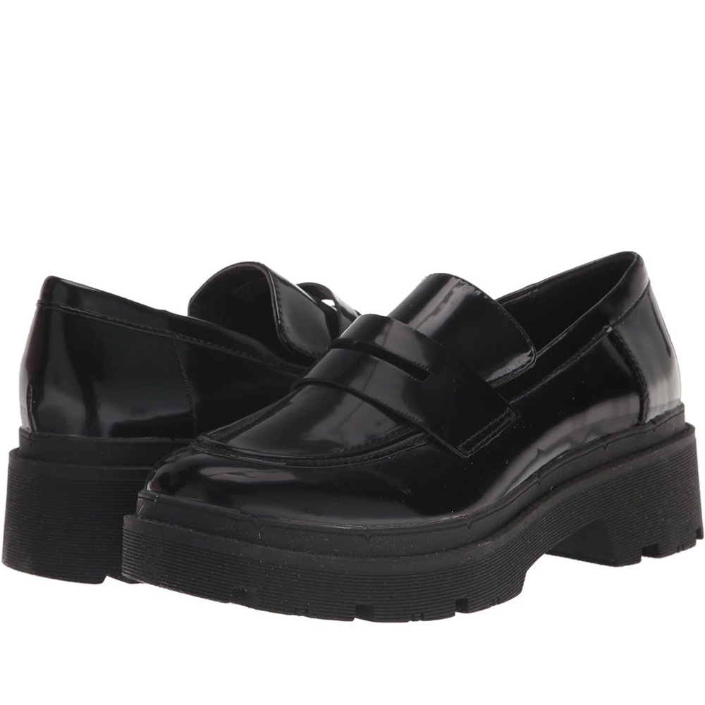 Blondo‎ Glossy Black Glossy Leather Penny Loafers sz 8 waterproof​